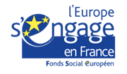 Logo Fonds Social Européen, partenaire de l'association Les ateliers du Savoir Fer - Le Savoir Fer